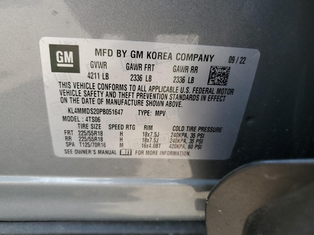 KL4MMDS20PB051647 2023 Buick Encore Gx Select