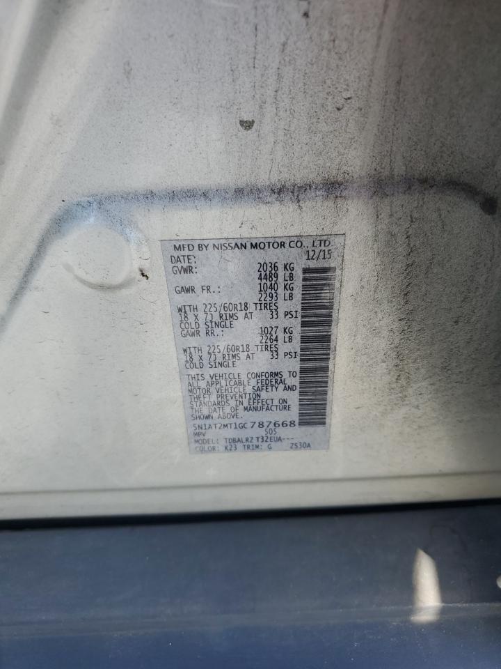 2016 Nissan Rogue S VIN: 5N1AT2MT1GC787668 Lot: 63029284