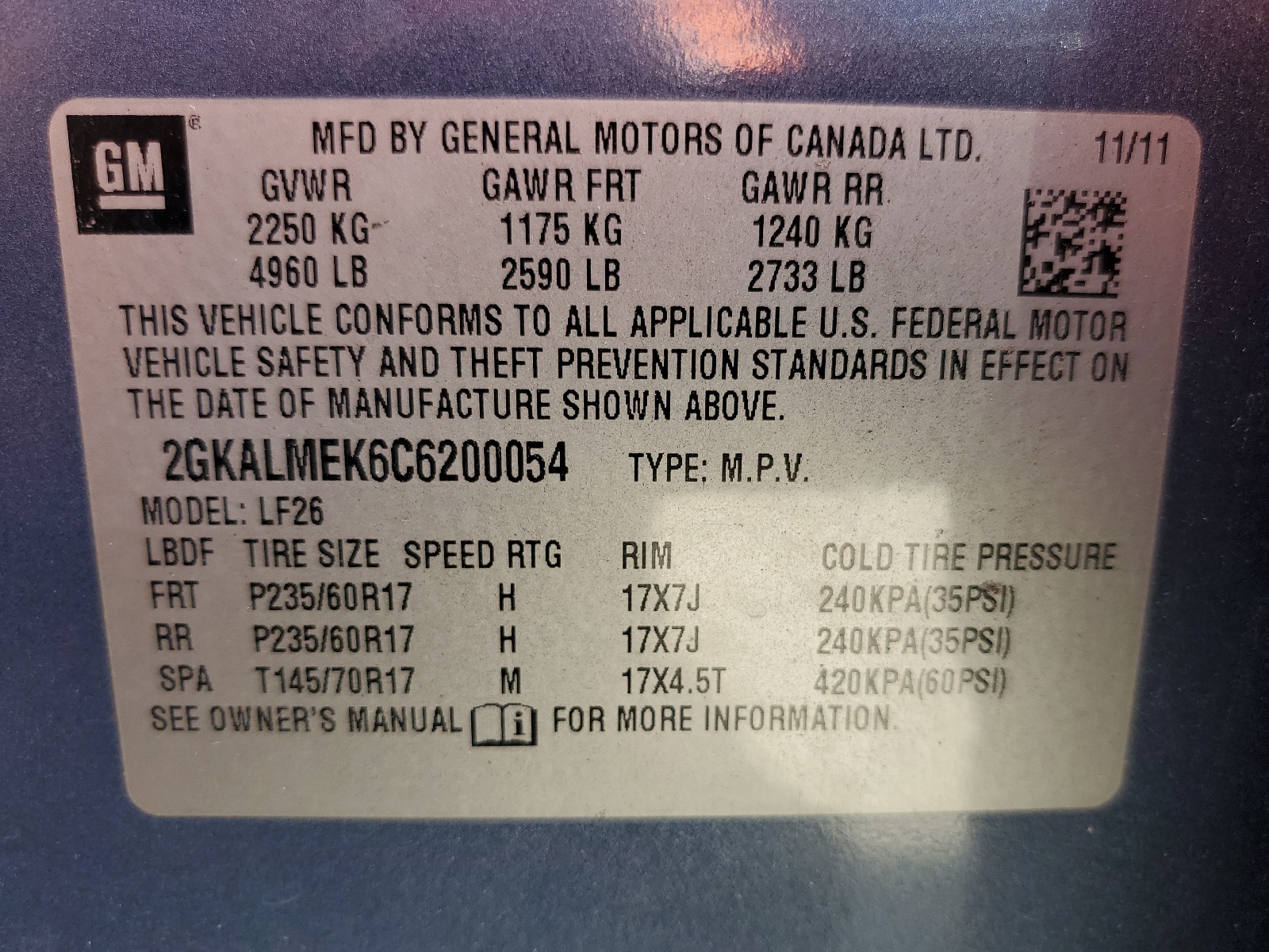 2GKALMEK6C6200054 2012 GMC Terrain Sle