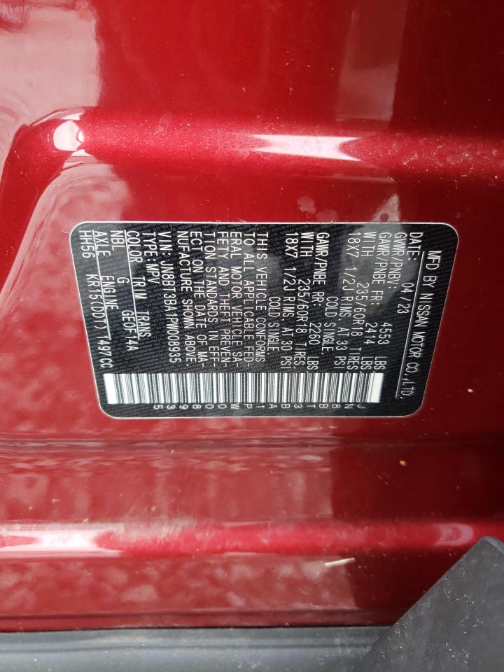 2023 Nissan Rogue Sv VIN: JN8BT3BA1PW008935 Lot: 62289134