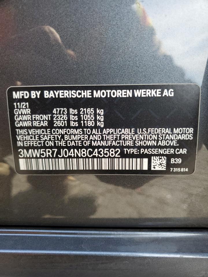 3MW5R7J04N8C43582 2022 BMW 330Xi