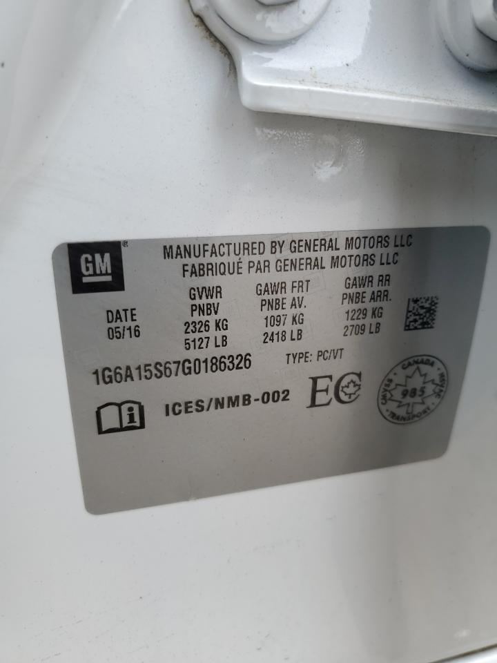 2016 Cadillac Cts-V VIN: 1G6A15S67G0186326 Lot: 62491554