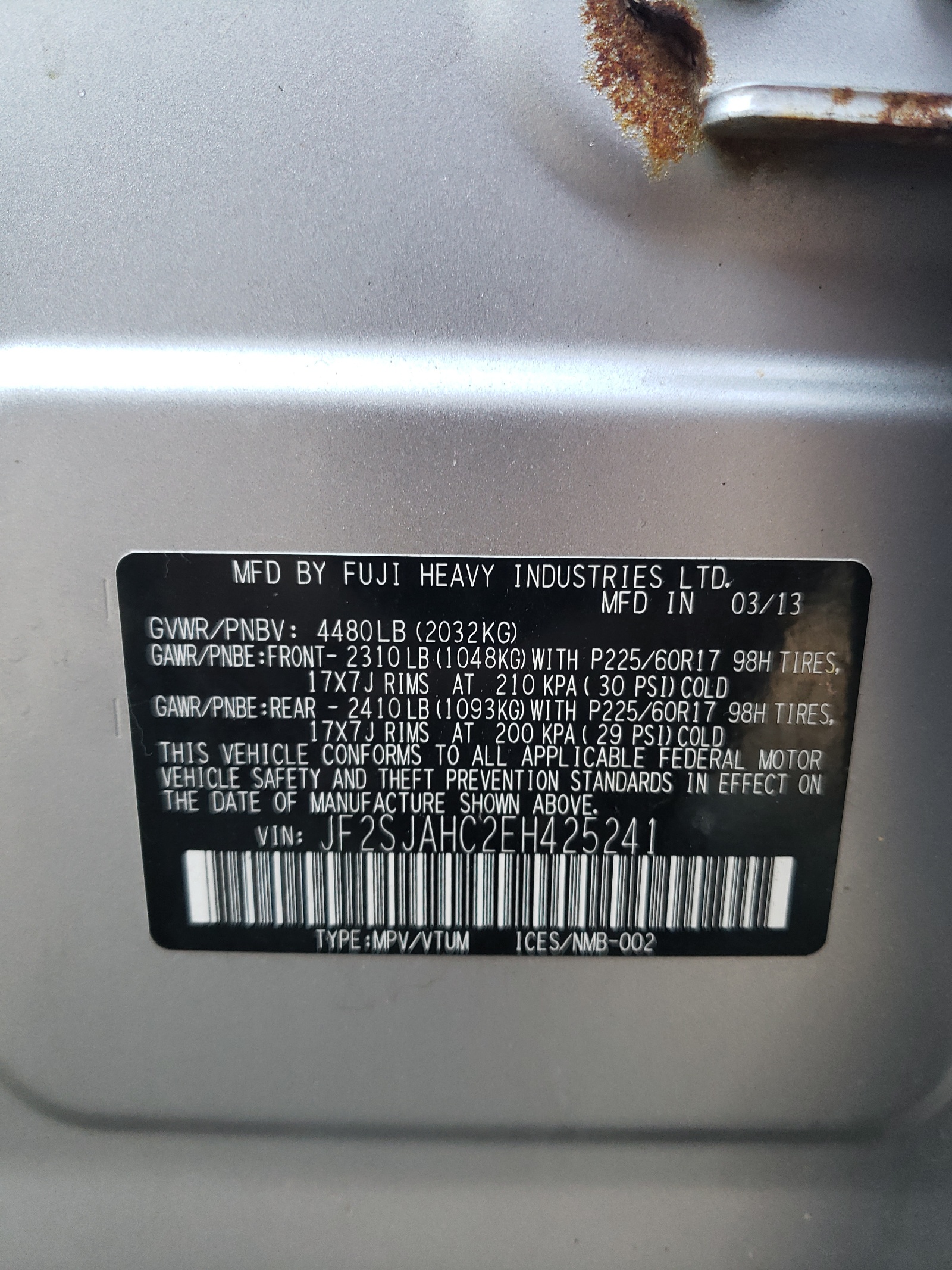 JF2SJAHC2EH425241 2014 Subaru Forester 2.5I Limited