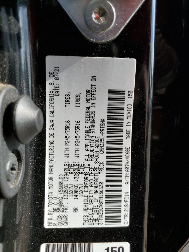 2021 Toyota Tacoma Double Cab VIN: 3TMAZ5CN8MM156630 Lot: 63789394