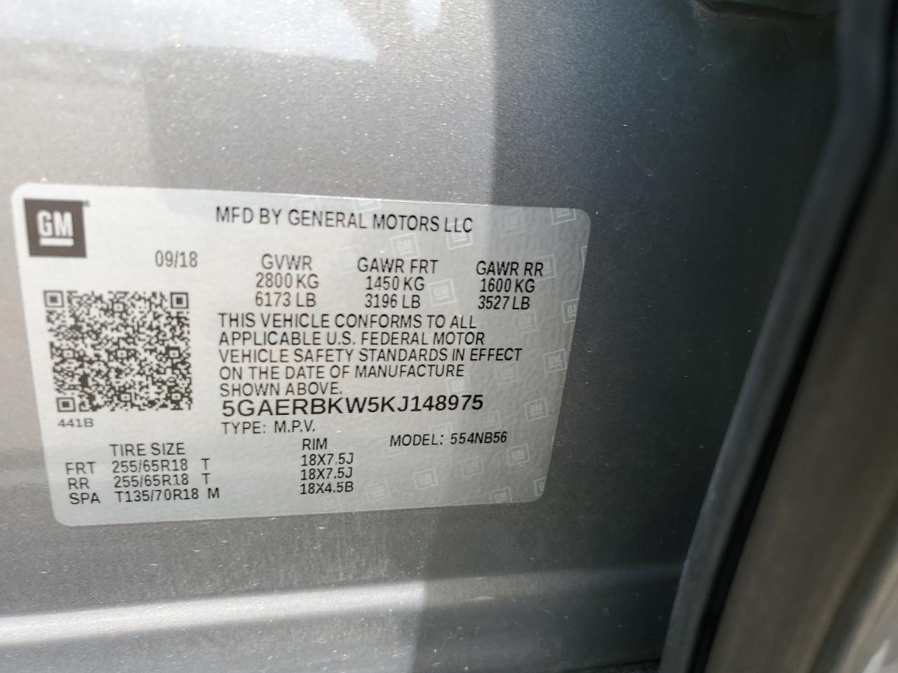 2019 Buick Enclave Essence VIN: 5GAERBKW5KJ148975 Lot: 63715074