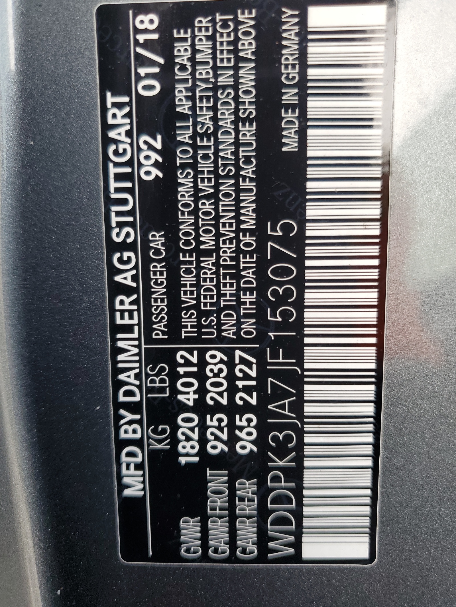 WDDPK3JA7JF153075 2018 Mercedes-Benz Slc 300