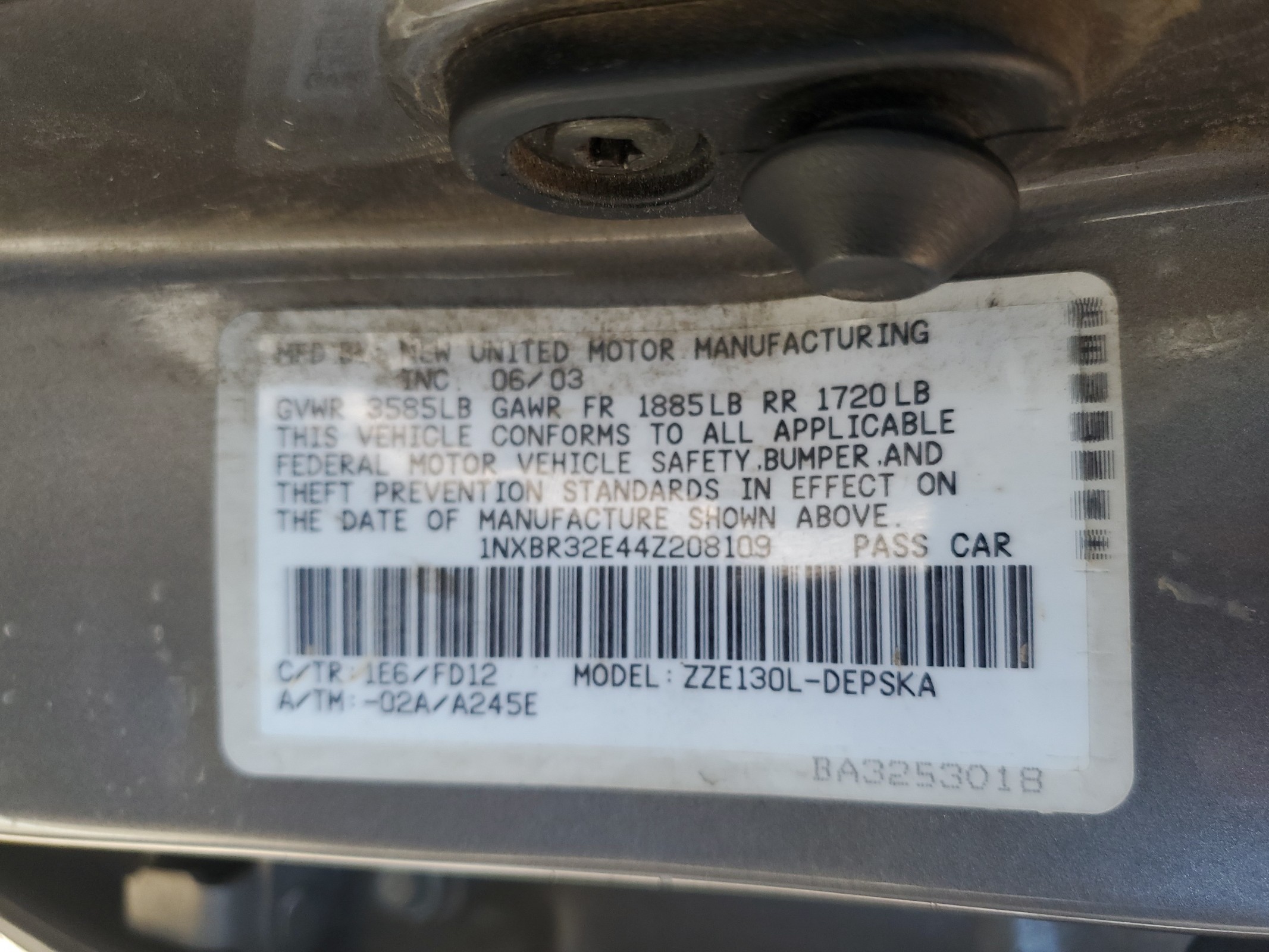 1NXBR32E44Z208109 2004 Toyota Corolla Ce