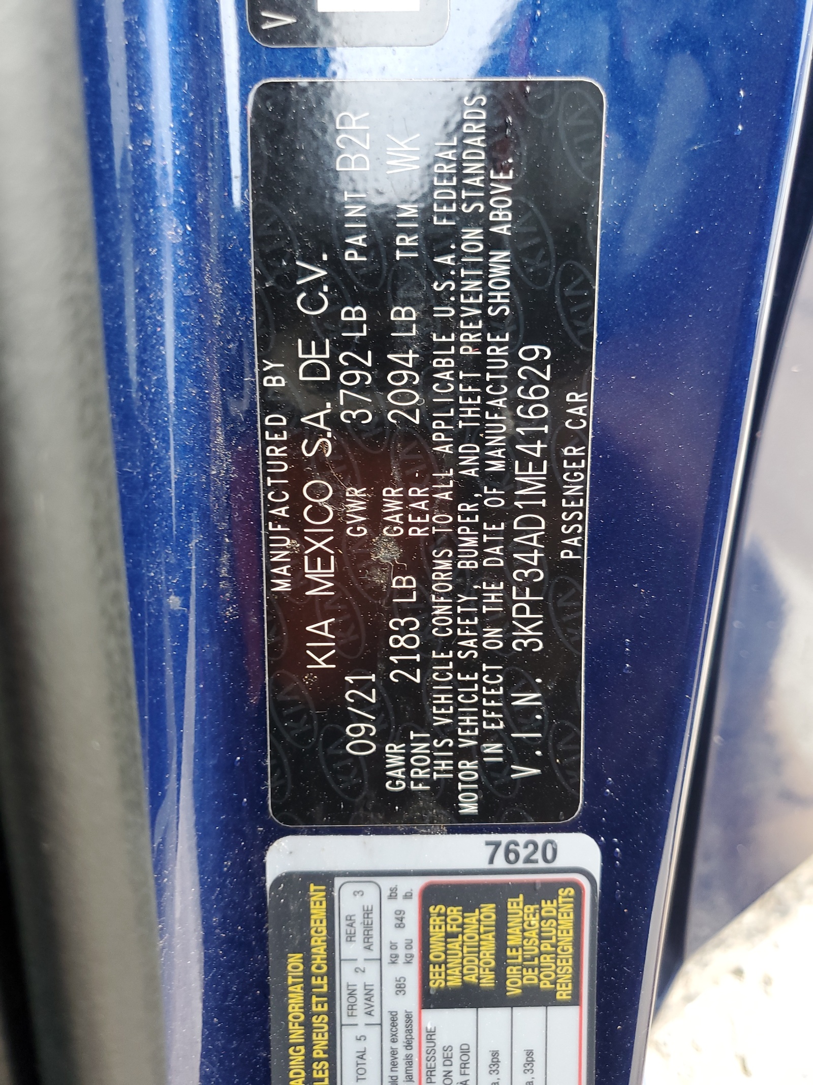 3KPF34AD1ME416629 2021 Kia Forte Gt Line