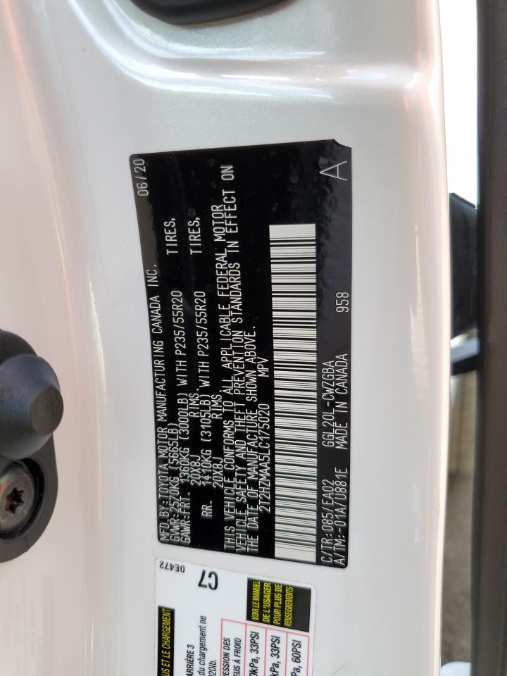 2020 Lexus Rx 350 VIN: 2T2HZMAA5LC175020 Lot: 65267494