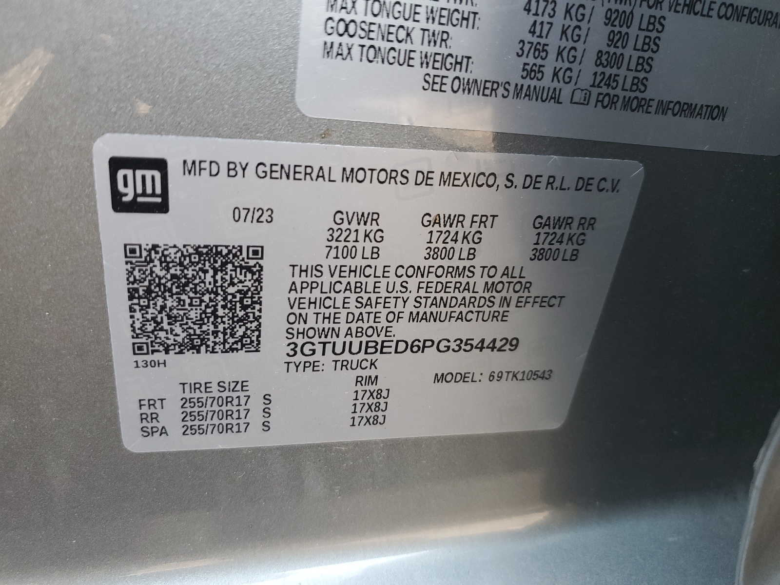 3GTUUBED6PG354429 2023 GMC Sierra K1500 Sle