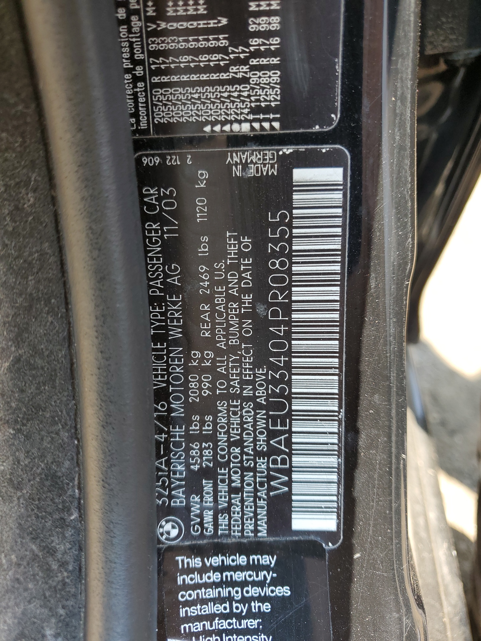 WBAEU33404PR08355 2004 BMW 325 Xi