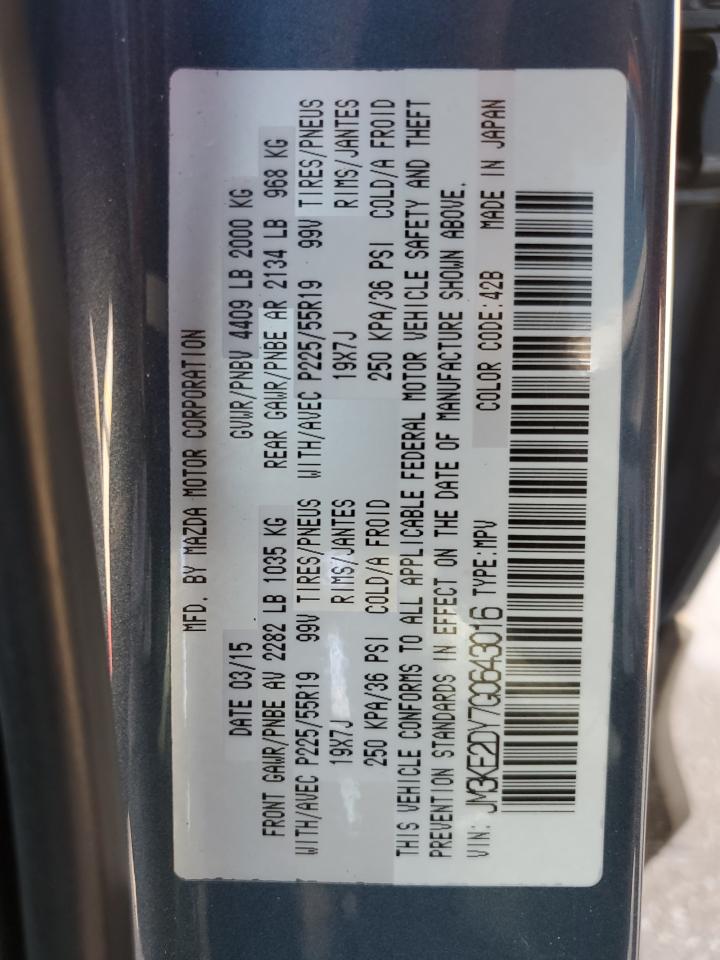 2016 Mazda Cx-5 Gt VIN: JM3KE2DY7G0643016 Lot: 62538194