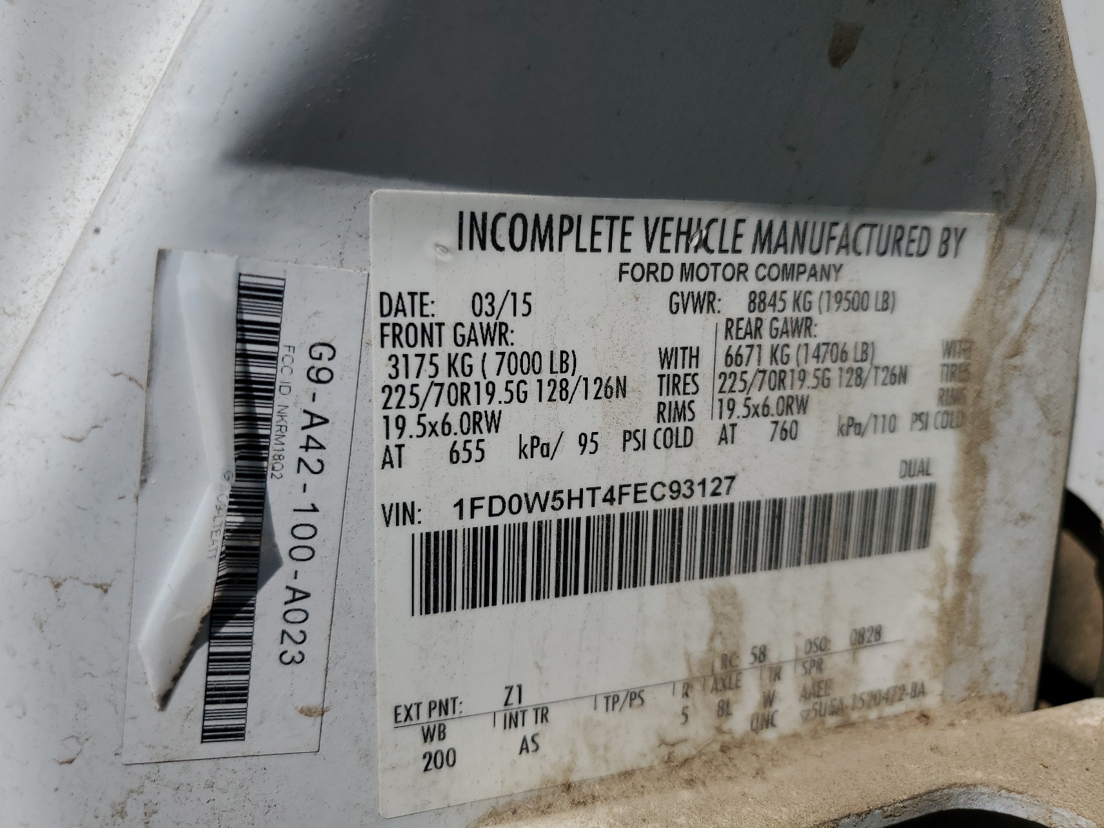 1FD0W5HT4FEC93127 2015 Ford F550 Super Duty