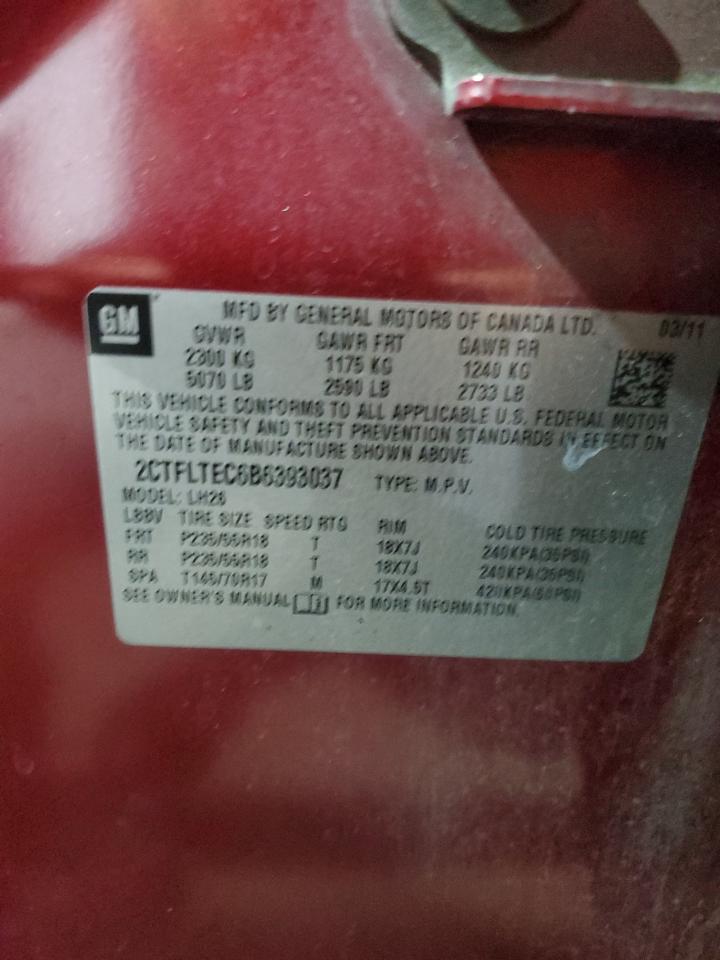 2011 GMC Terrain Sle VIN: 2CTFLTEC6B6393037 Lot: 62991974