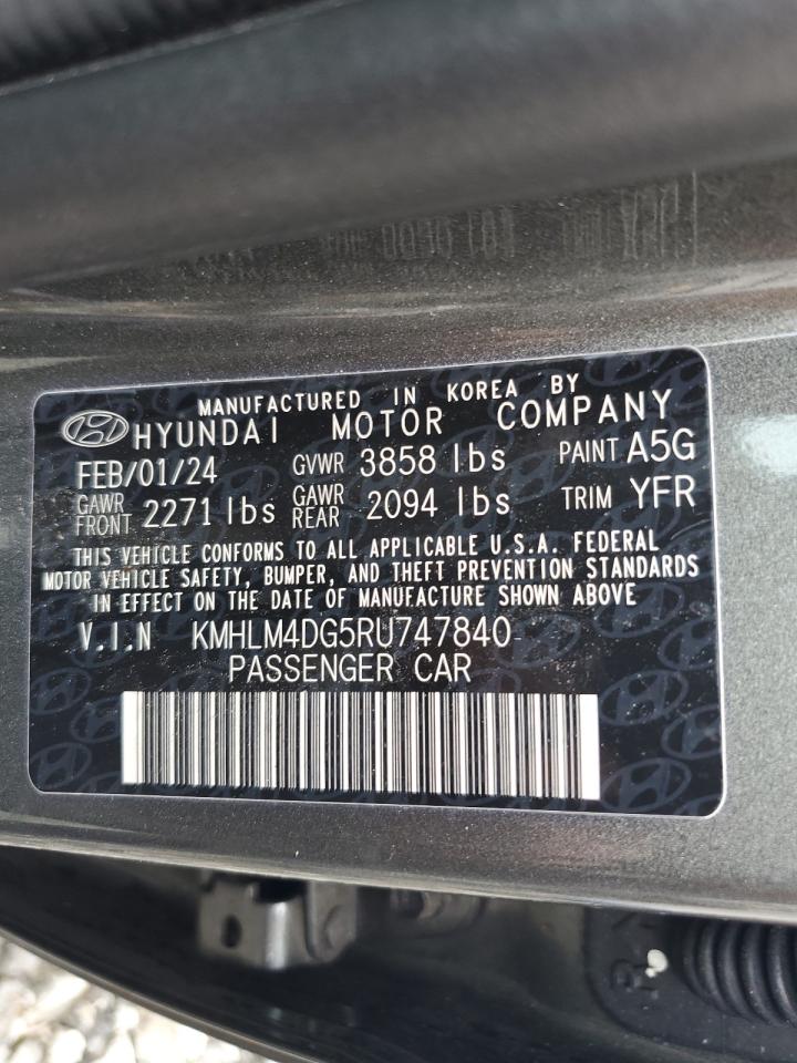 2024 Hyundai Elantra Sel VIN: KMHLM4DG5RU747840 Lot: 65347074