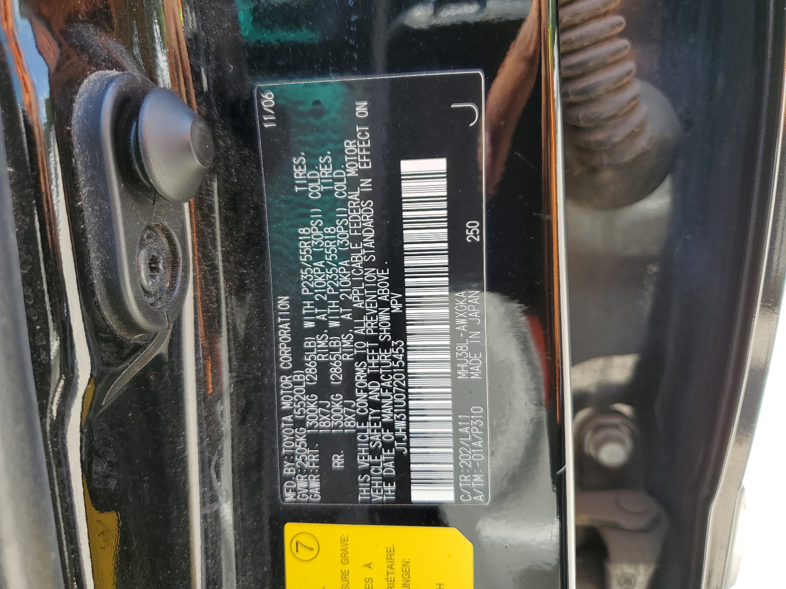 JTJHW31U072015453 2007 Lexus Rx 400H