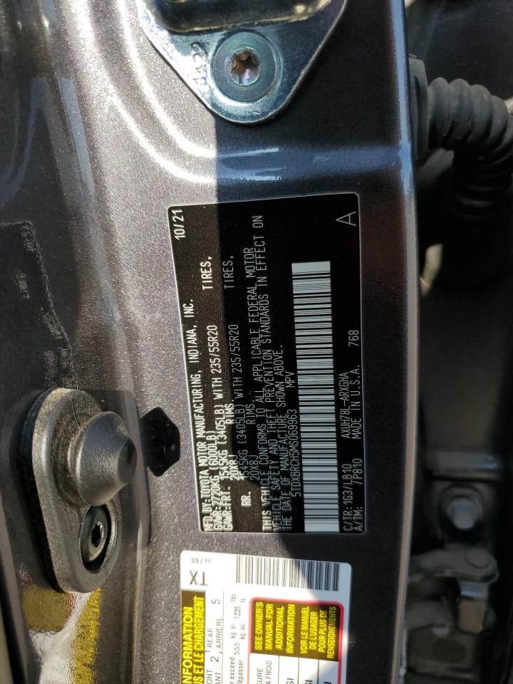 2021 Toyota Highlander Hybrid Limited VIN: 5TDXBRCH5MS069963 Lot: 61555504