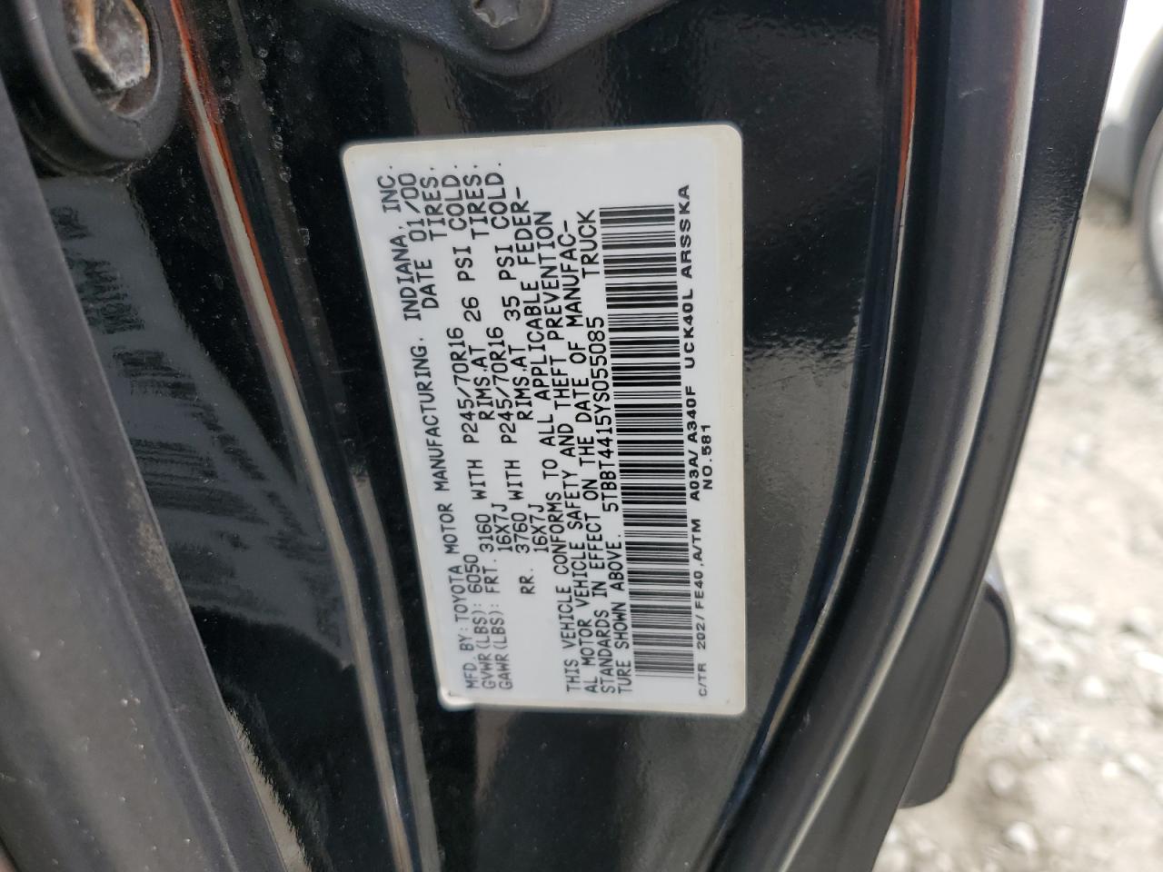 5TBBT4415YS055085 2000 Toyota Tundra Access Cab