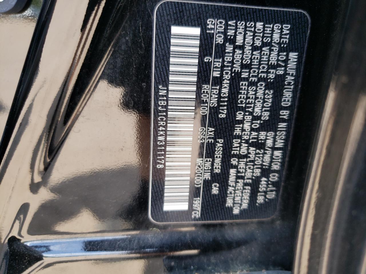 2019 Nissan Rogue Sport S VIN: JN1BJ1CR4KW311178 Lot: 63761914