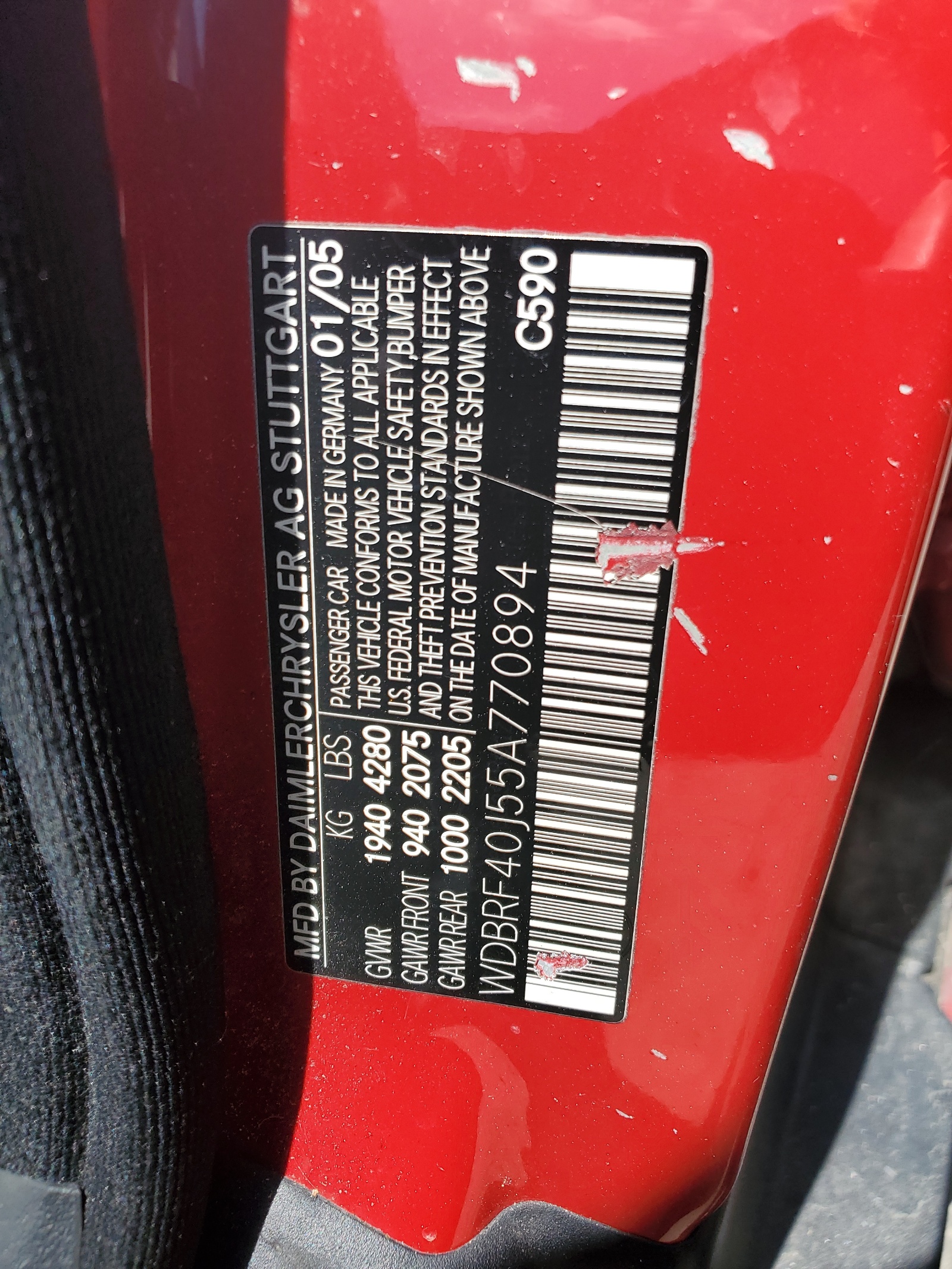 WDBRF40J55A770894 2005 Mercedes-Benz C 230K Sport Sedan