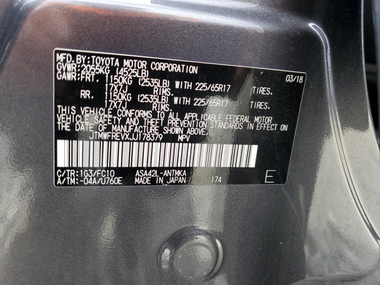 2018 Toyota Rav4 Adventure VIN: JTMWFREVXJJ178379 Lot: 63620044