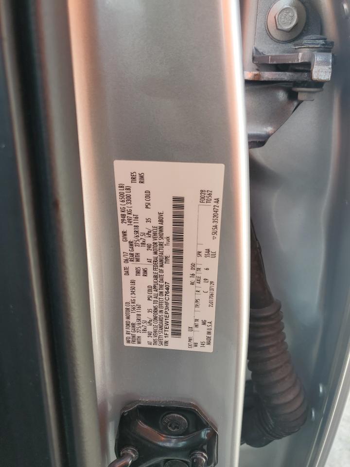 2017 Ford F150 Supercrew VIN: 1FTEW1EP3HFC76407 Lot: 62515864