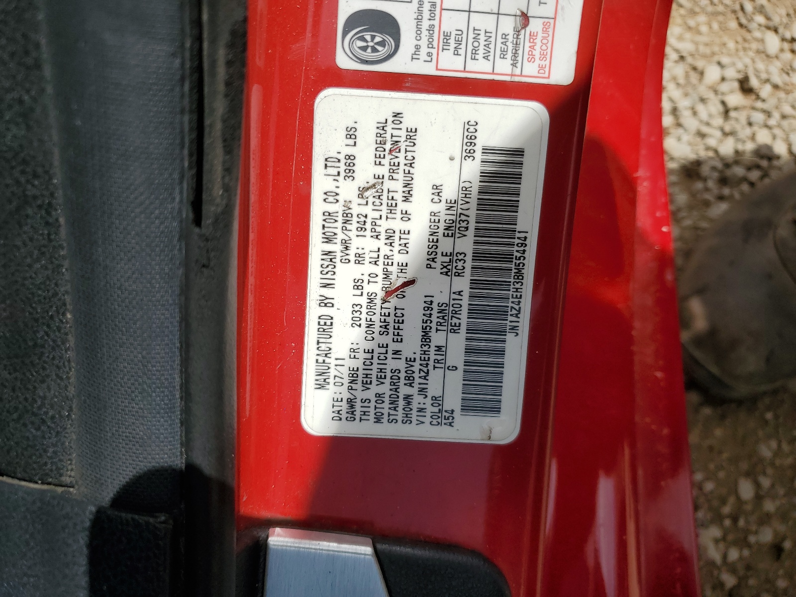 JN1AZ4EH3BM554941 2011 Nissan 370Z Base