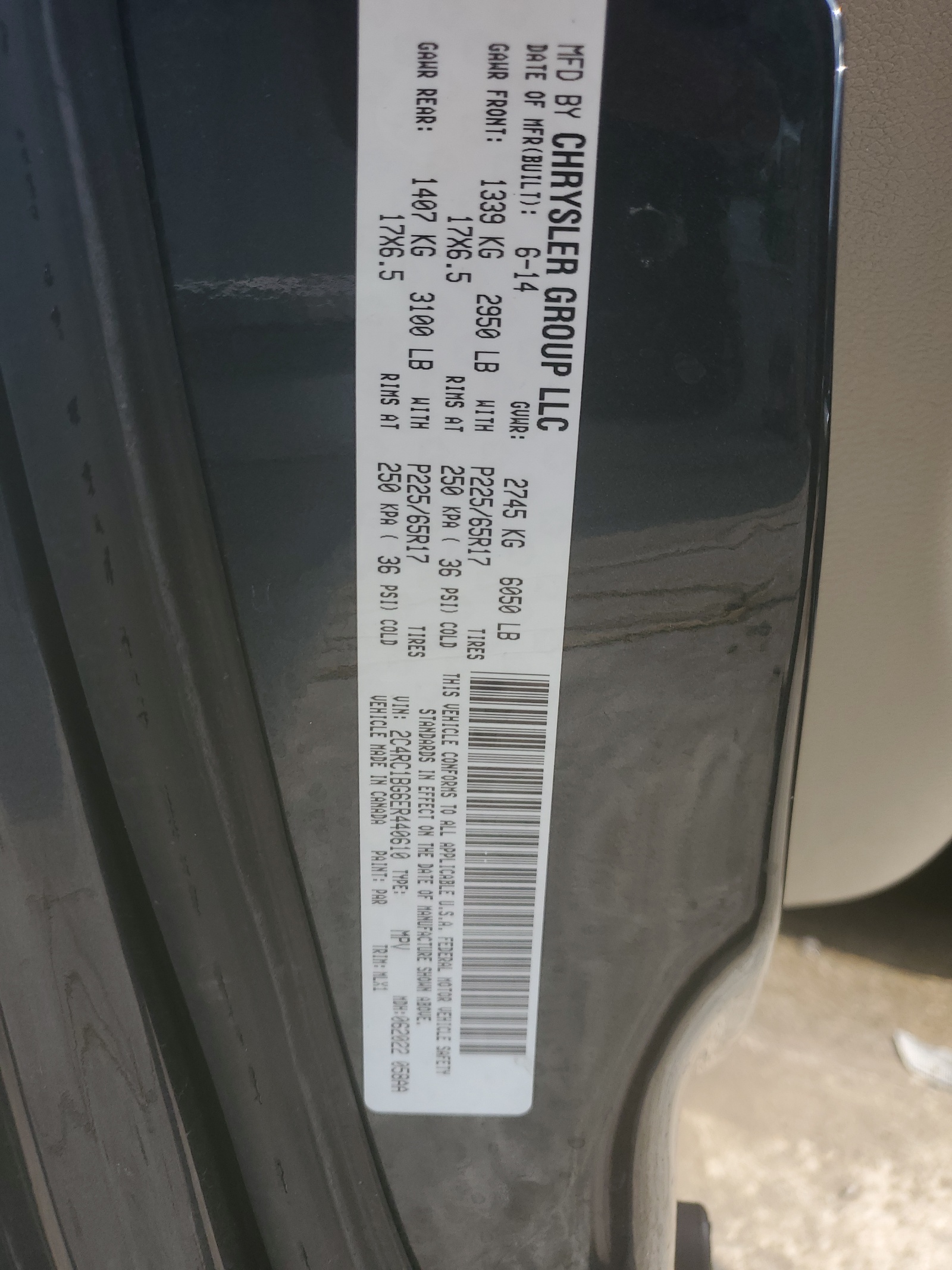 2C4RC1BG6ER440610 2014 Chrysler Town & Country Touring