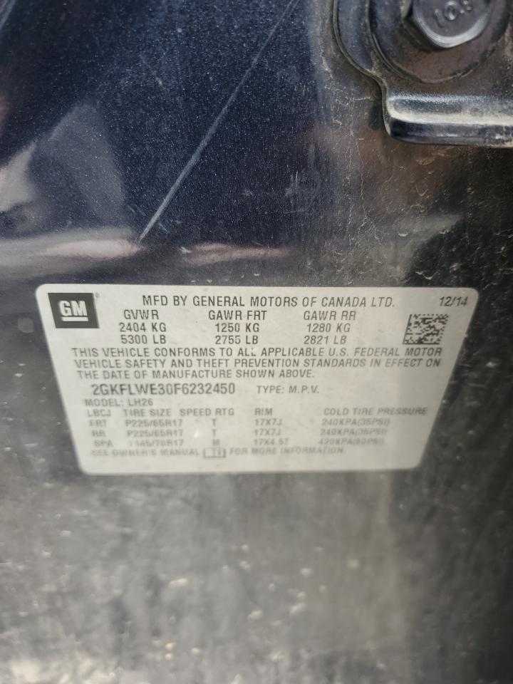 2015 GMC Terrain Sle VIN: 2GKFLWE30F6232450 Lot: 64013944