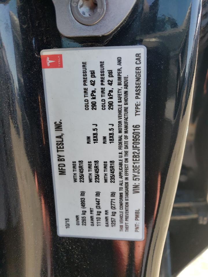 5YJ3E1EB2JF095016 2018 Tesla Model 3