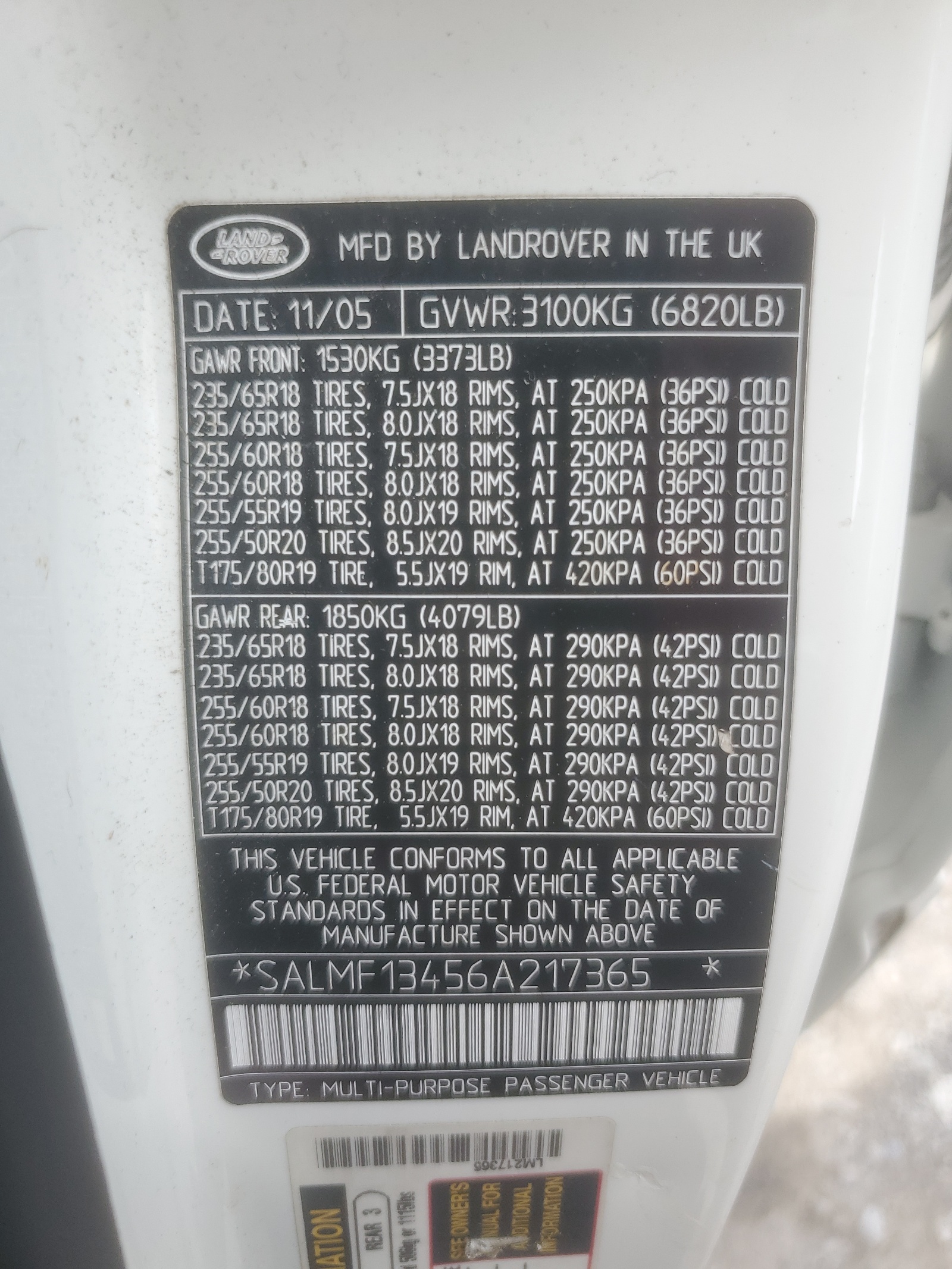 SALMF13456A217365 2006 Land Rover Range Rover Supercharged