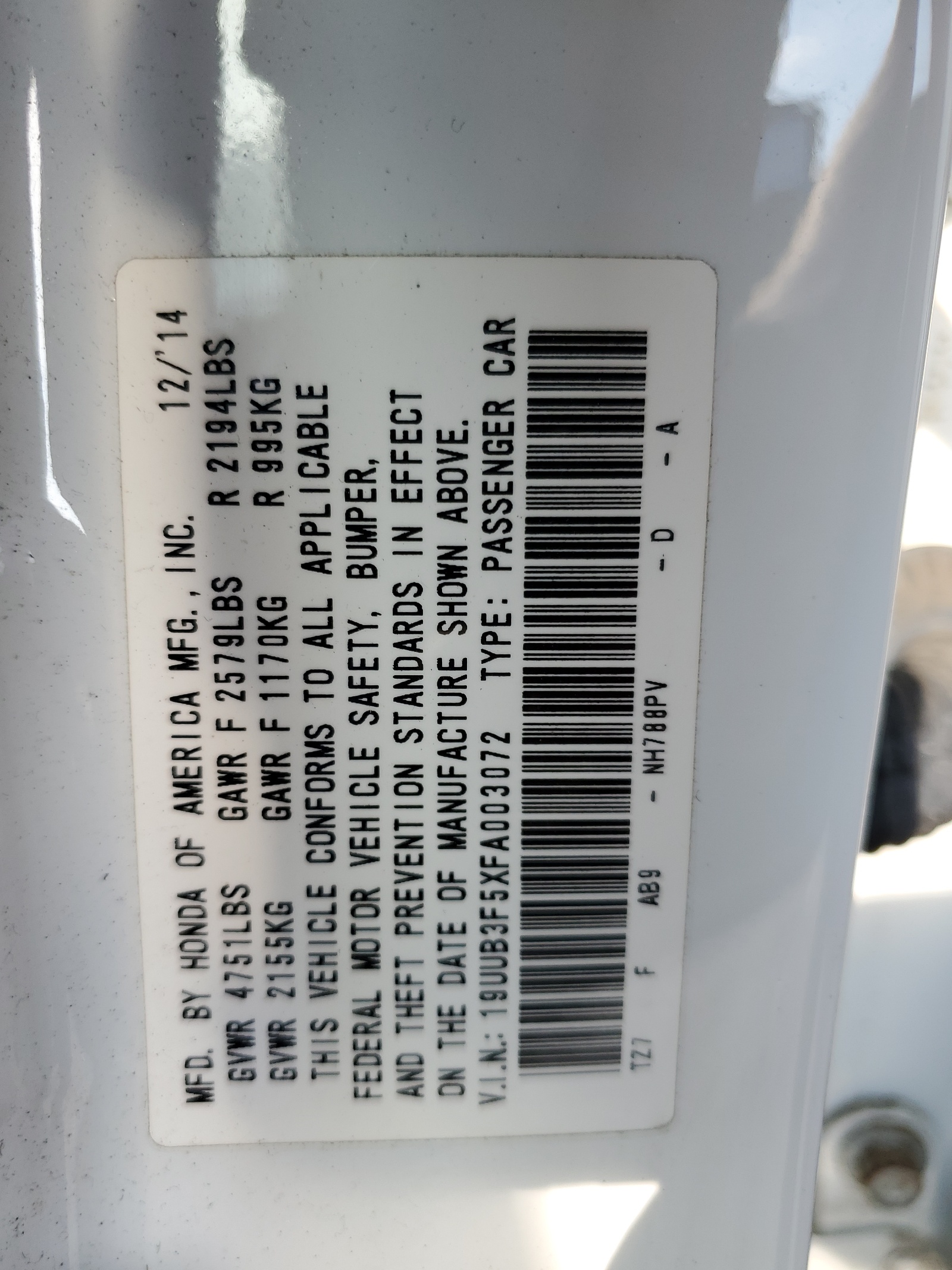 19UUB3F5XFA003072 2015 Acura Tlx Tech