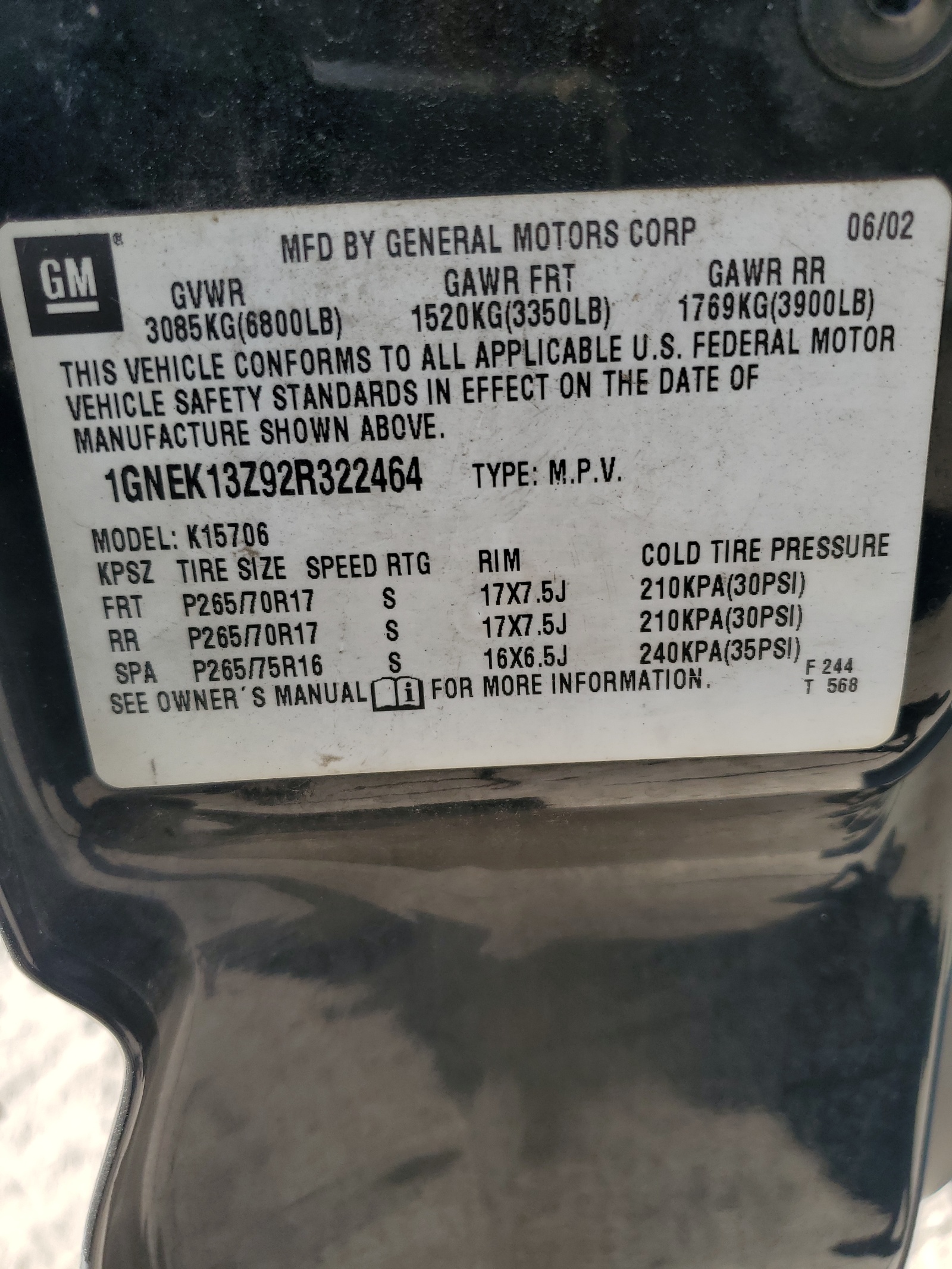 1GNEK13Z92R322464 2002 Chevrolet Tahoe K1500