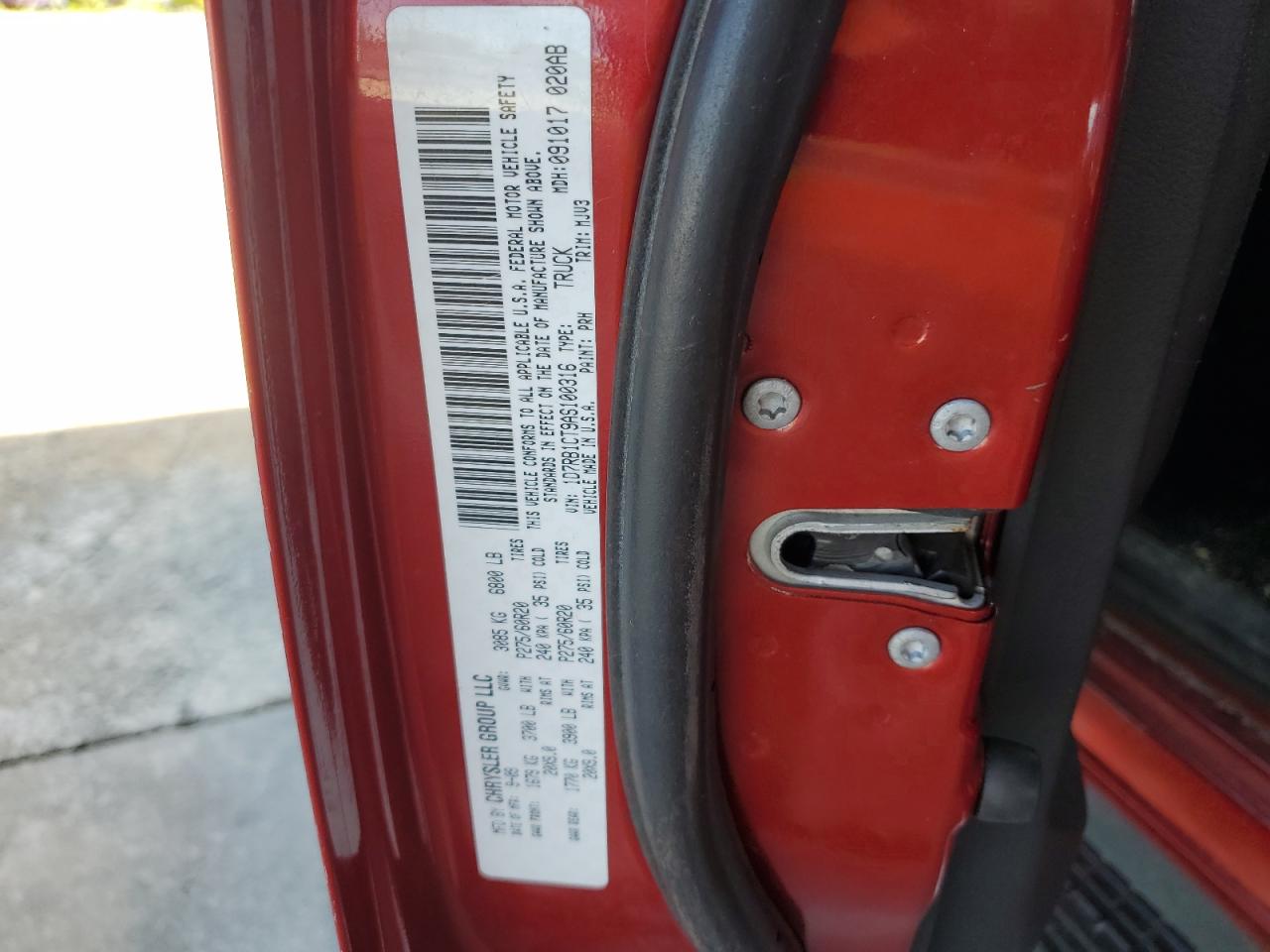 2010 Dodge Ram 1500 VIN: 1D7RB1CT9AS100316 Lot: 62512474