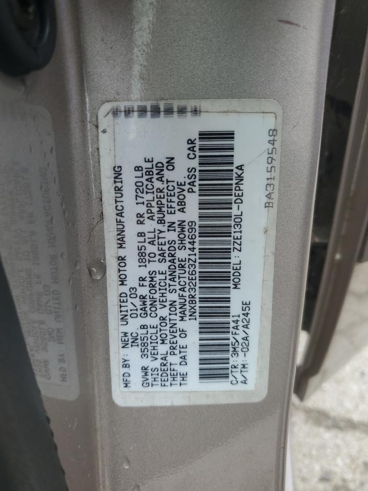 2003 Toyota Corolla Ce VIN: 1NXBR32E63Z144699 Lot: 63700644