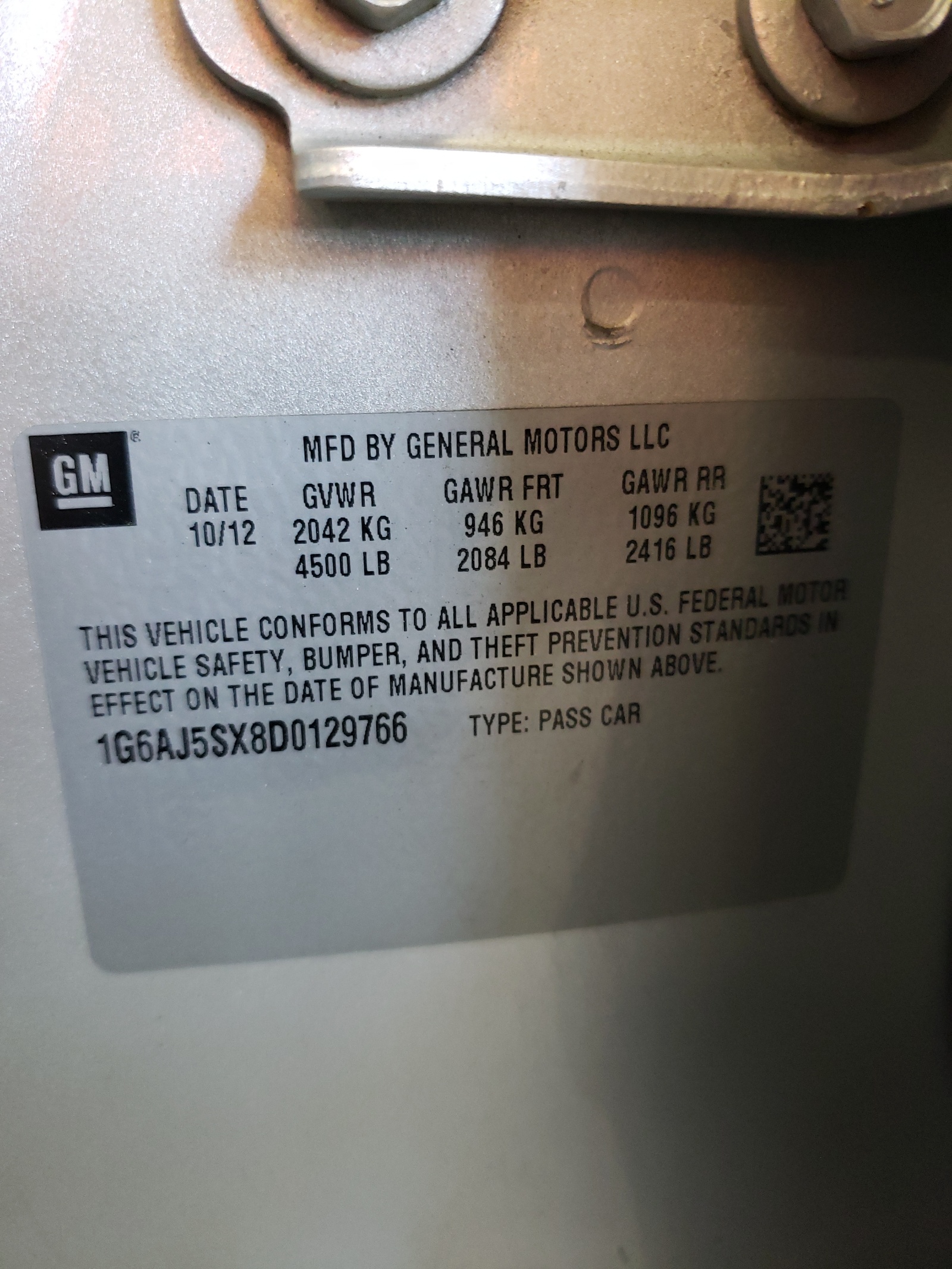 1G6AJ5SX8D0129766 2013 Cadillac Ats Performance