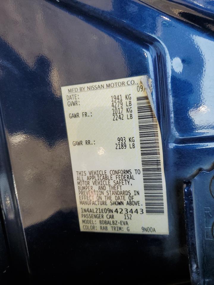2009 Nissan Altima 2.5 VIN: 1N4AL21E09N423443 Lot: 62464484