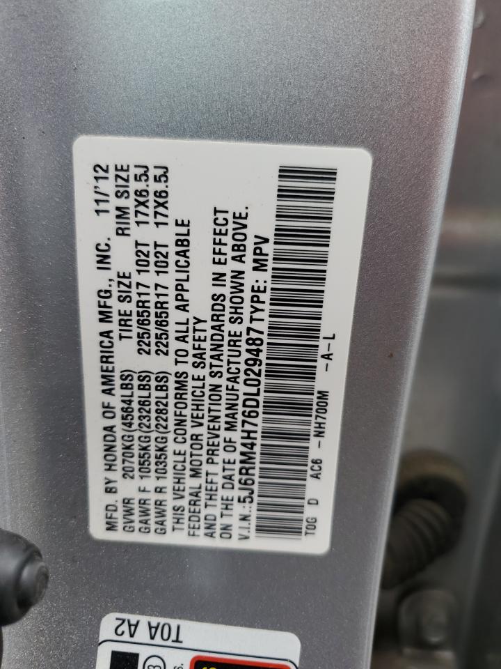 2013 Honda Cr-V Exl VIN: 5J6RM4H76DL029487 Lot: 65441944