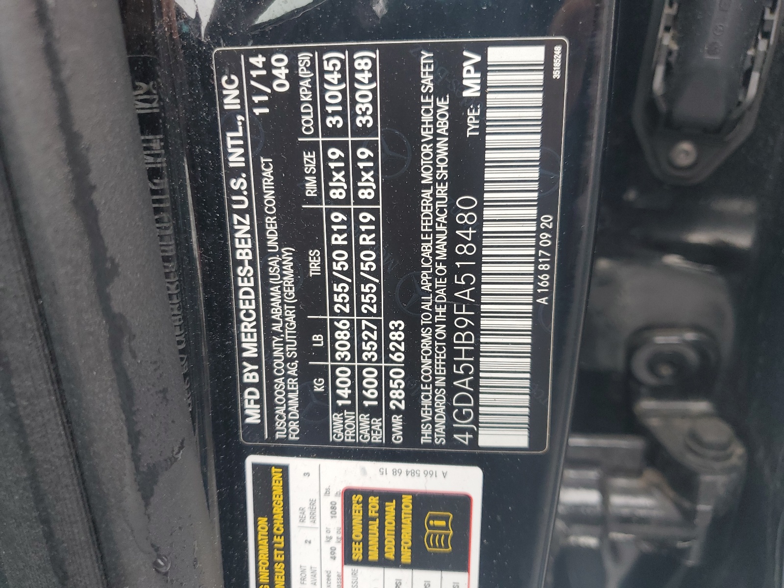 4JGDA5HB9FA518480 2015 Mercedes-Benz Ml 350 4Matic