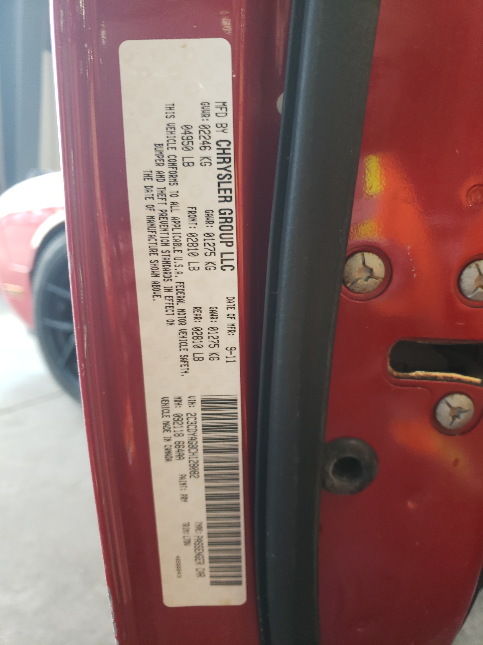 2C3CDYAG8CH128082 2012 Dodge Challenger Sxt