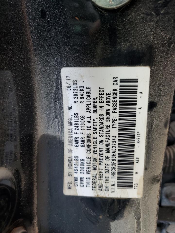 1HGCR3F93HA037545 2017 Honda Accord Touring