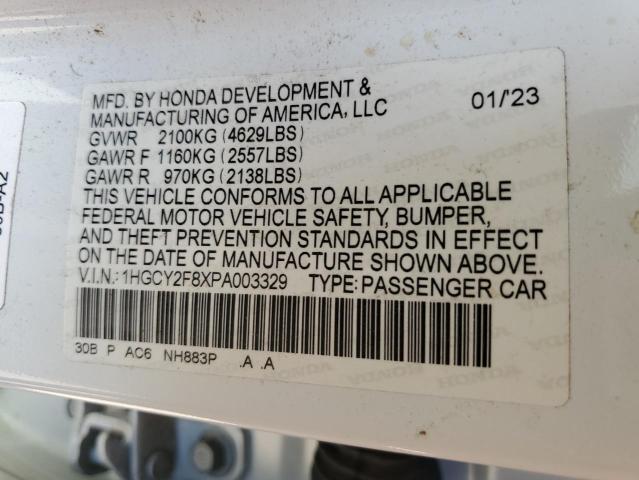 1HGCY2F8XPA003329 | 2023 Honda accord touring hybrid