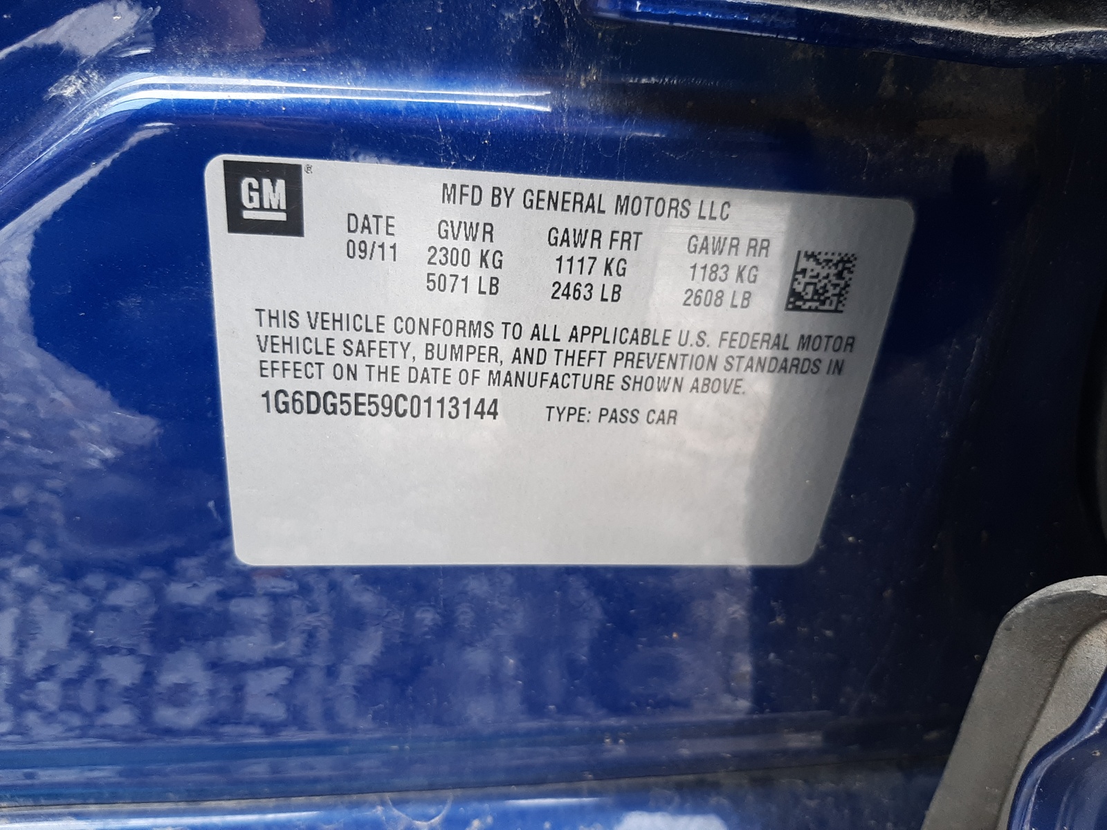 1G6DG5E59C0113144 2012 Cadillac Cts Luxury Collection