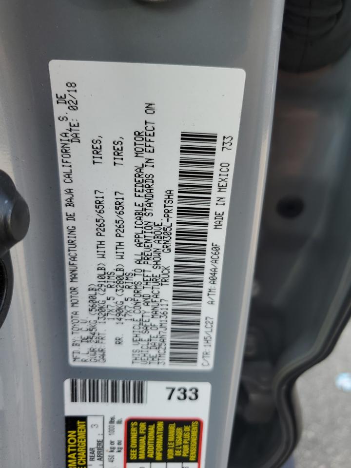 2018 Toyota Tacoma Double Cab VIN: 3TMCZ5AN7JM136117 Lot: 62891074