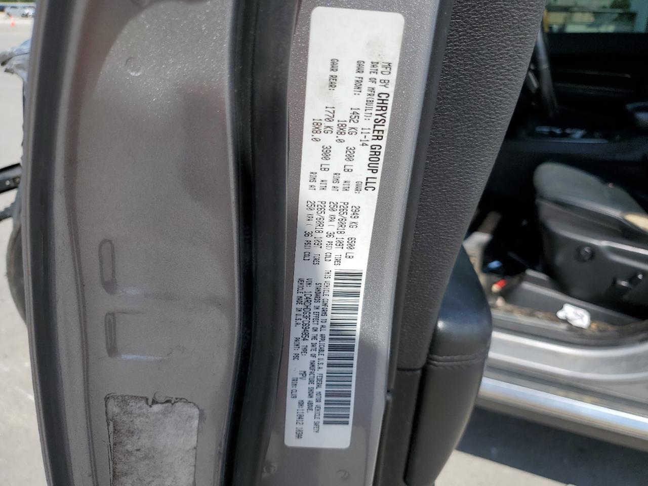 2015 Dodge Durango Limited VIN: 1C4RDHDG3FC694854 Lot: 61725064