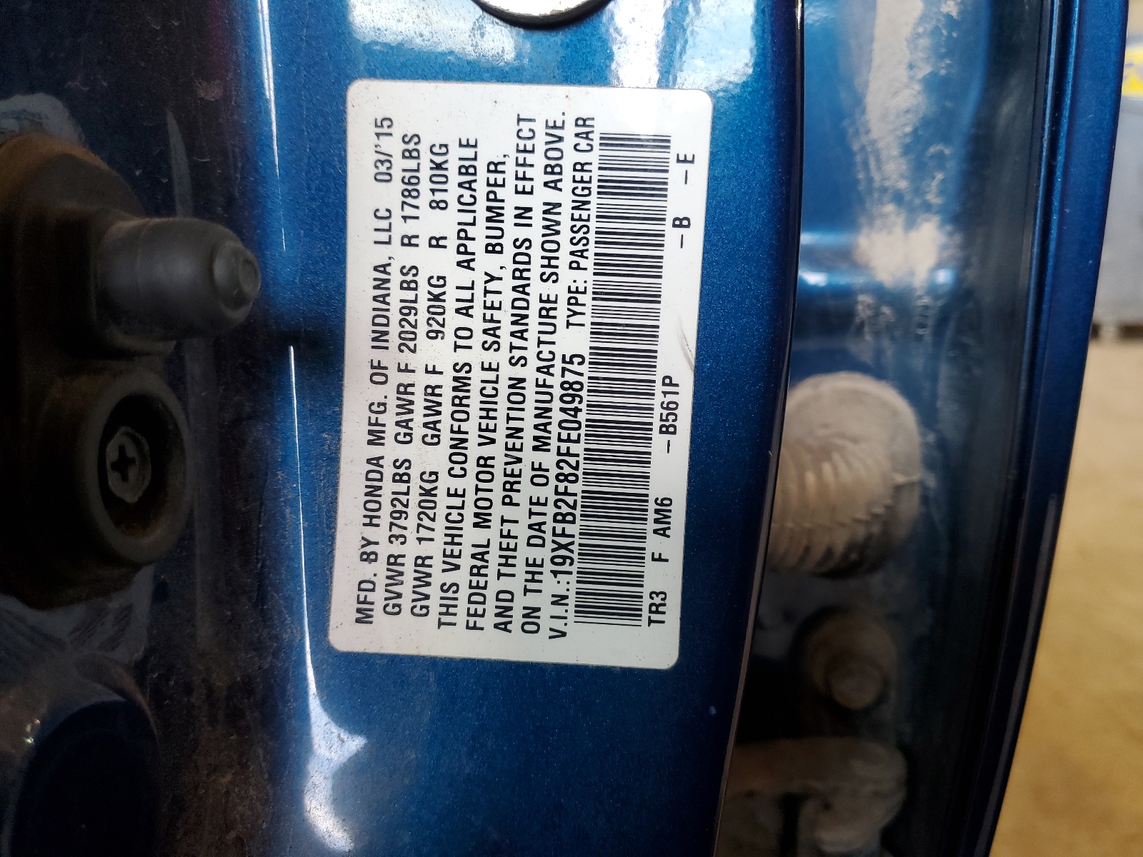 19XFB2F82FE049875 2015 Honda Civic Ex 19XFB2F82FE049875 2015 Honda Civic Ex