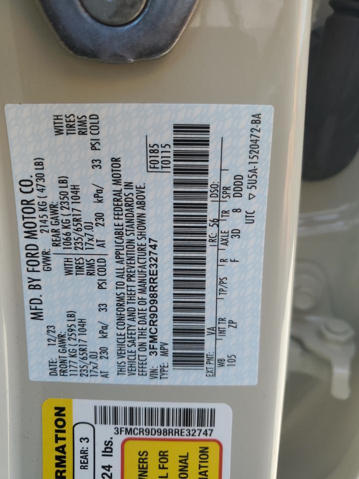 2024 Ford Bronco Sport Badlands VIN: 3FMCR9D98RRE32747 Lot: 63085844