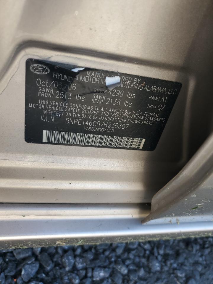 2007 Hyundai Sonata Gls VIN: 5NPET46C57H236307 Lot: 62298144