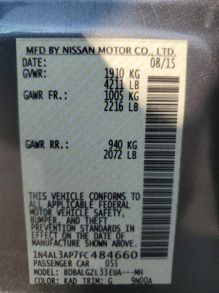 1N4AL3AP7FC484660 2015 Nissan Altima 2.5