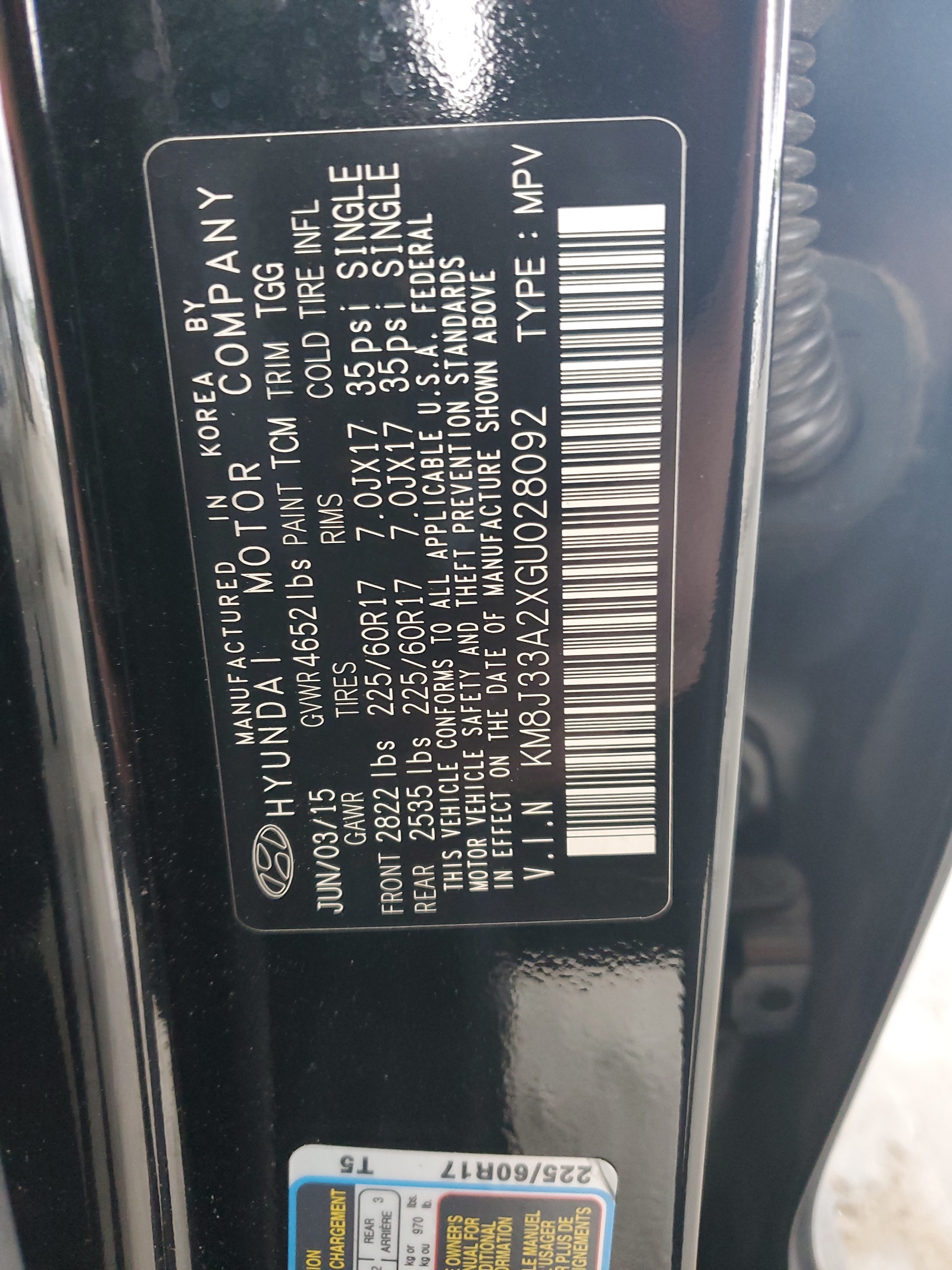 KM8J33A2XGU028092 2016 Hyundai Tucson Limited